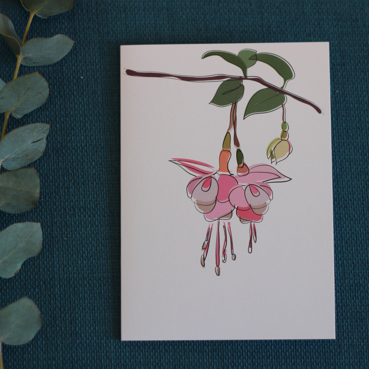 Floral Greeting Card - Fuscia Flowers