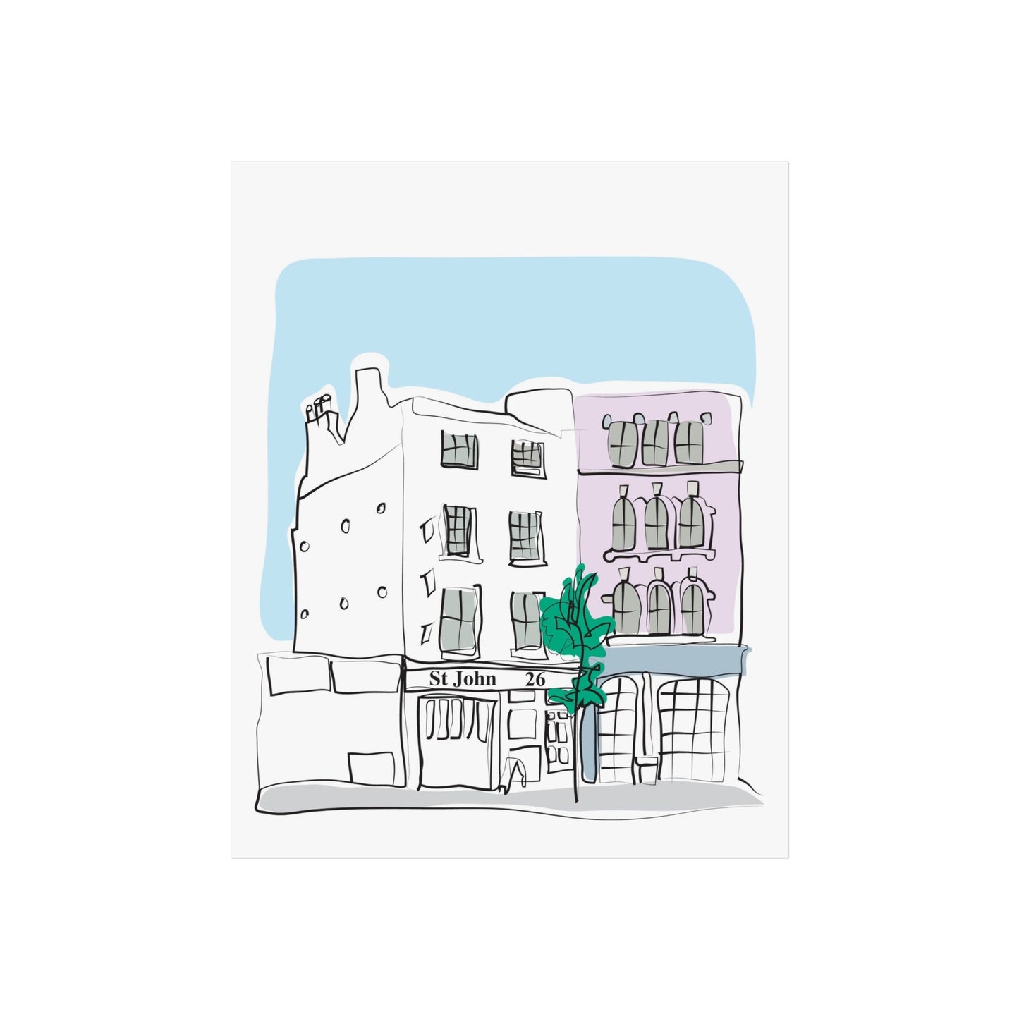 Wall art - A4 giclée print - St- John Restaurant (London)