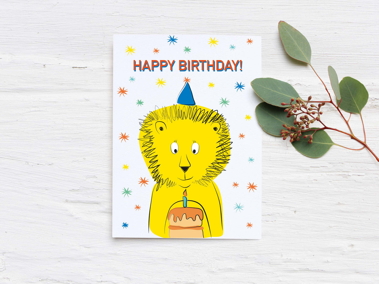 Kids 4th Birthday Card - Roar you are 4 - Lion Birthday Card