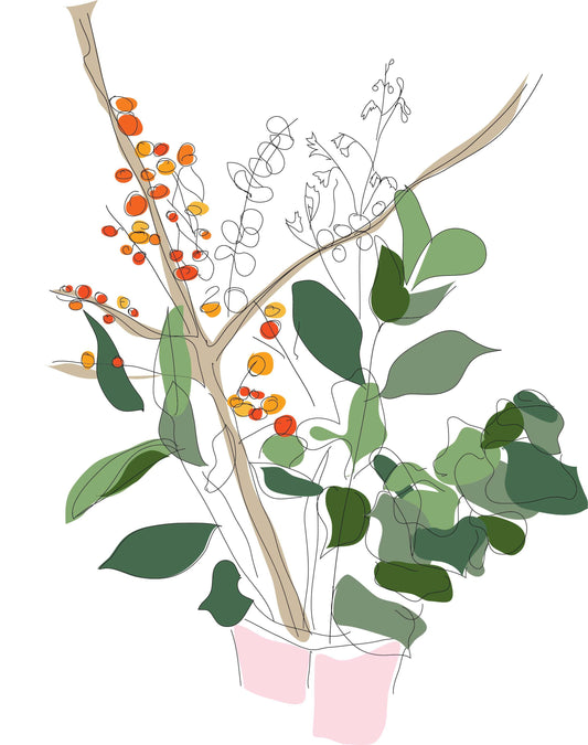 Wall art - A4/ A3 giclée print - Flowers