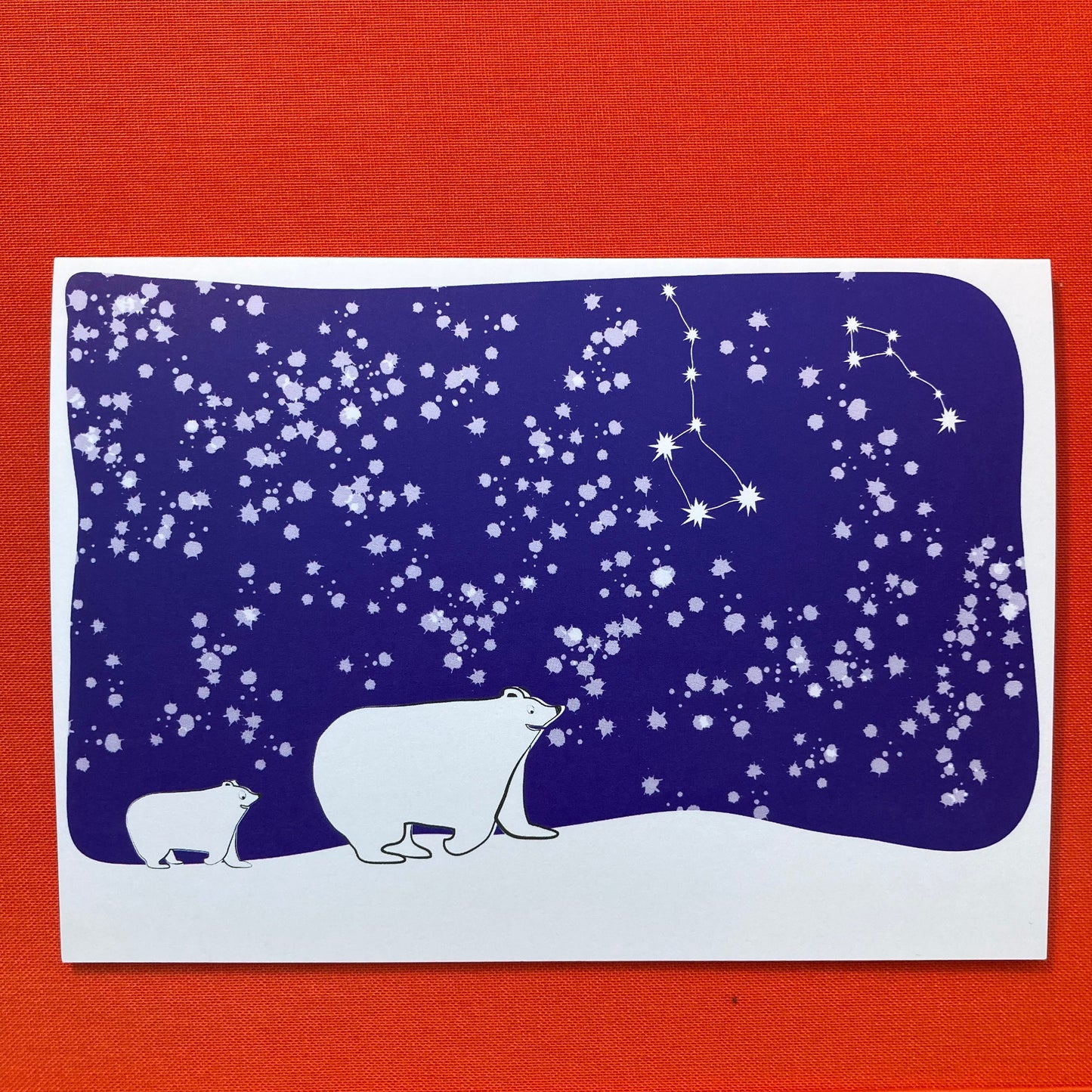 Polar Bears Night Walk Greeting Card