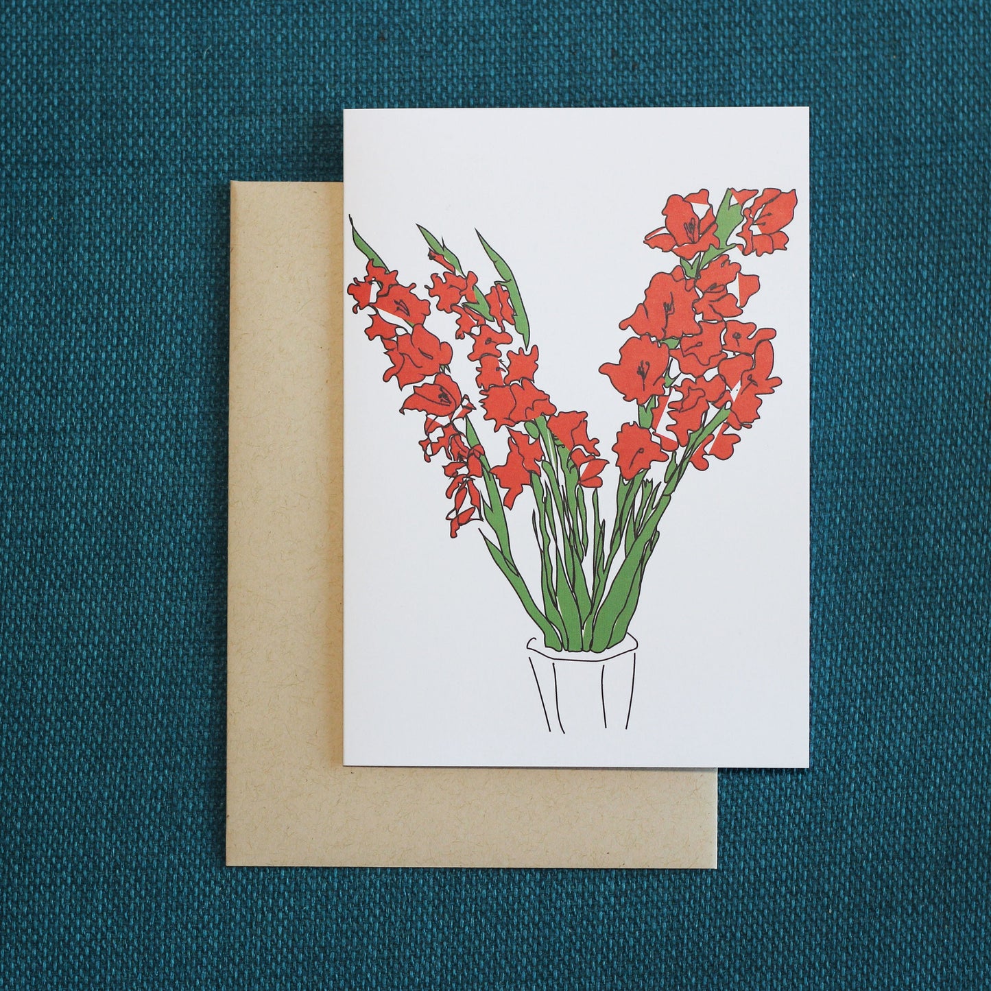 Greeting Card - Red Gladiolus