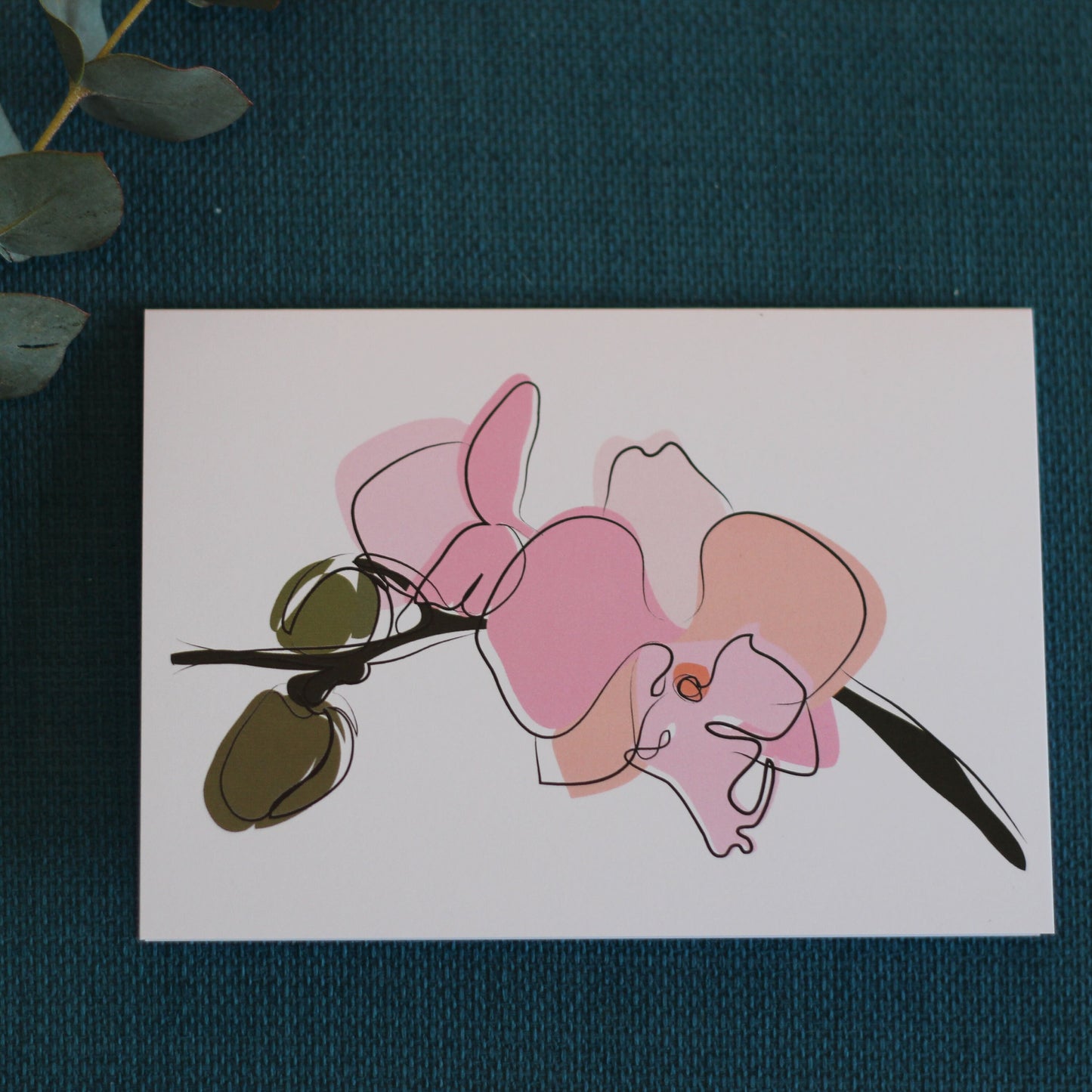Floral Greeting Card - Orchid - Blank inside - FREE UK delivery
