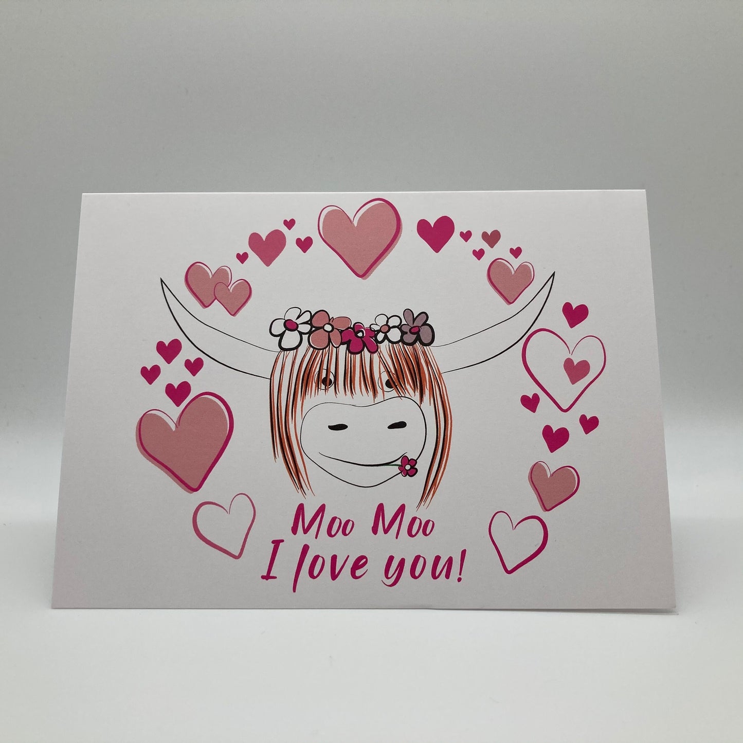 Greeting card - Moo Moo I love you! - Blank inside - FREE UK delivery