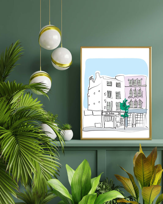 Wall art - A4 giclée print - St- John Restaurant (London)