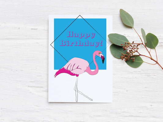 Birthday Card - Flamingo - Happy Birthday!