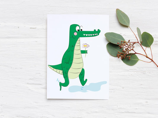 Kids Birthday Card - Happy Crocodile!