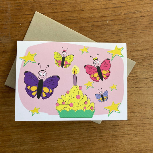 Butterfly 1st birthday card