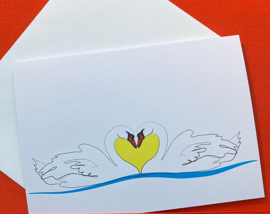 Greeting Card - Love Swans