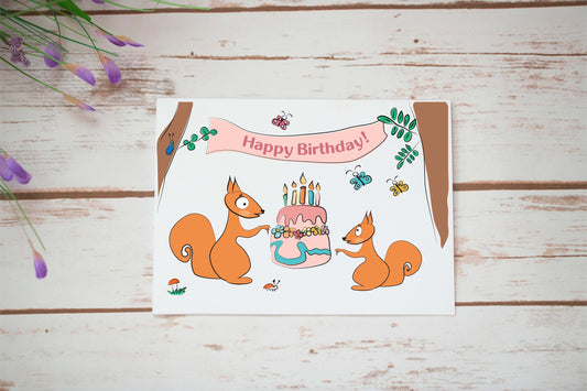 Forest Friends Birthday Card - Blank Inside - FREE UK delivery